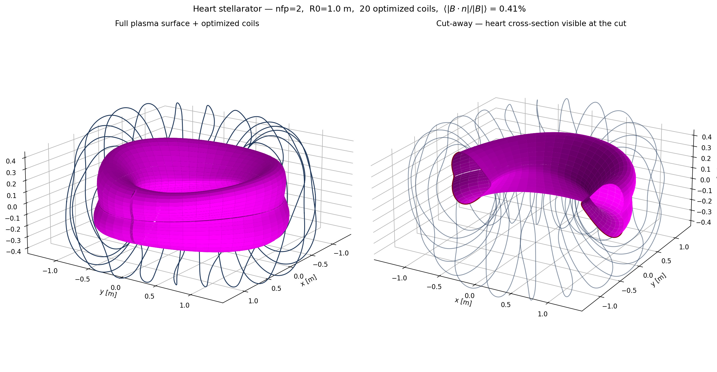 Full plasma surface and cut-away showing the heart cross-section